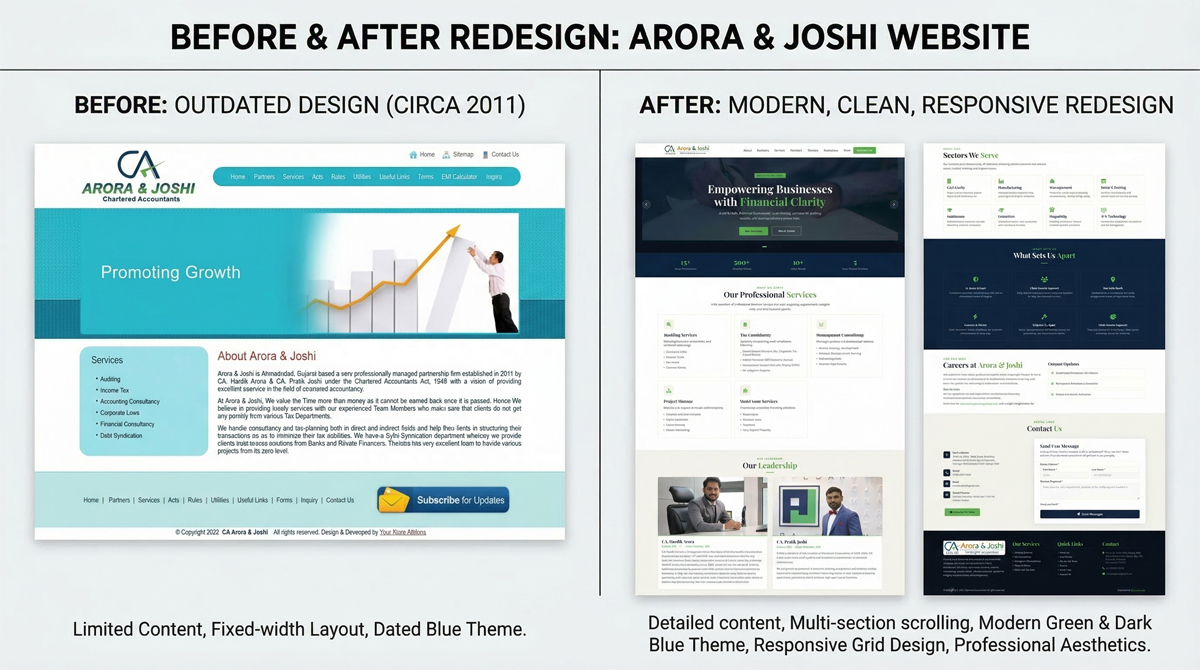 Old CA firm with New Modern website design